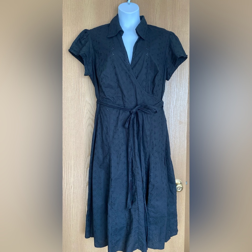 Lane Bryant Vintage Feel Black Wrap Dress Plus Size 26